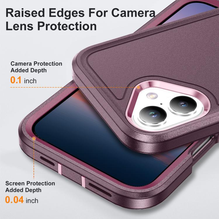 For iPhone 17 Rugged PC + Silicone Phone Case with Holder