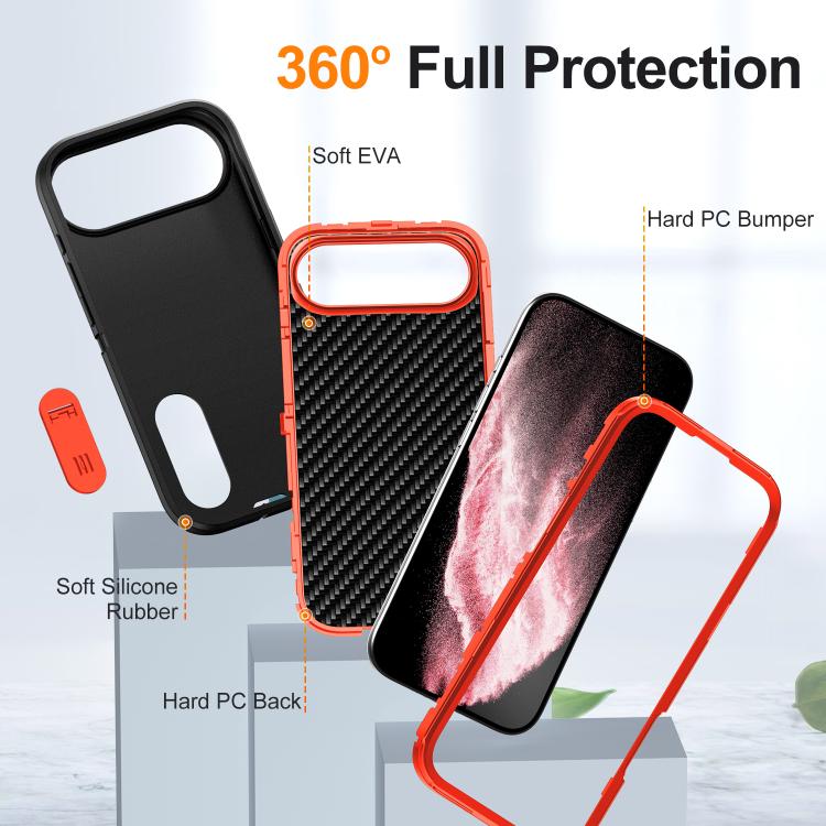 For iPhone Air Rugged PC + Silicone Phone Case with Holder