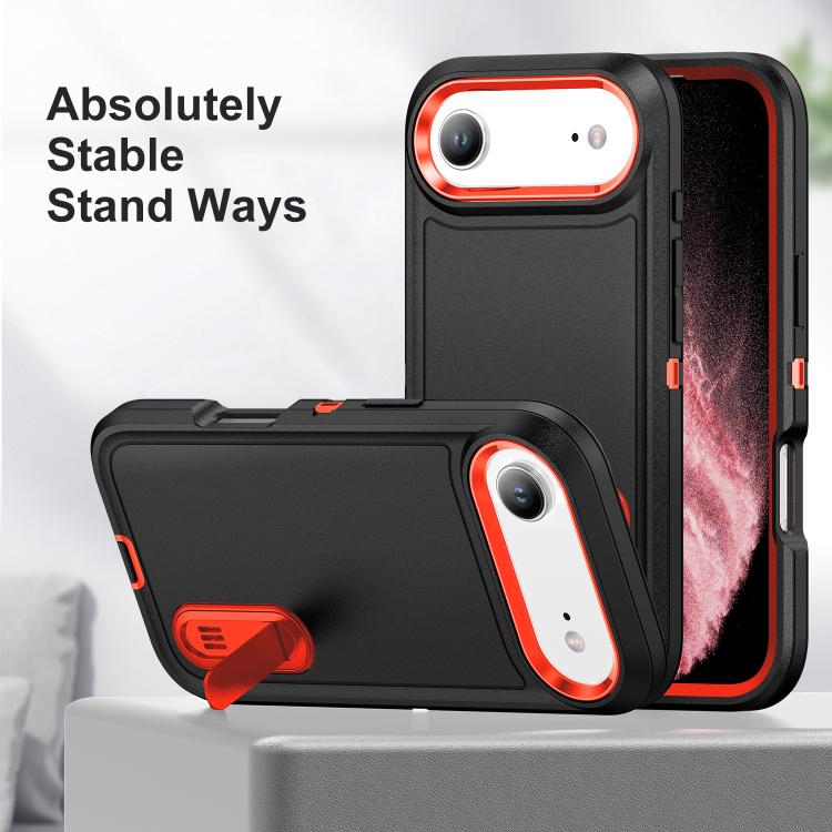 For iPhone Air Rugged PC + Silicone Phone Case with Holder