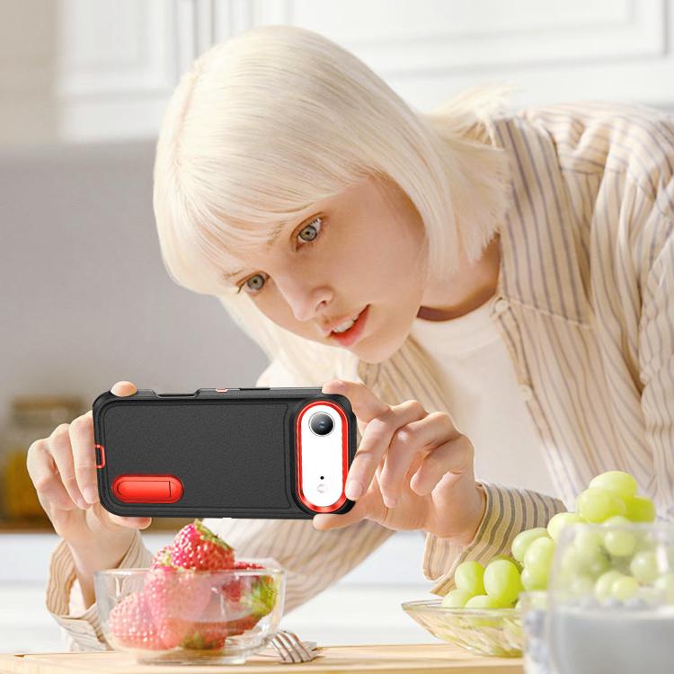 For iPhone Air Rugged PC + Silicone Phone Case with Holder