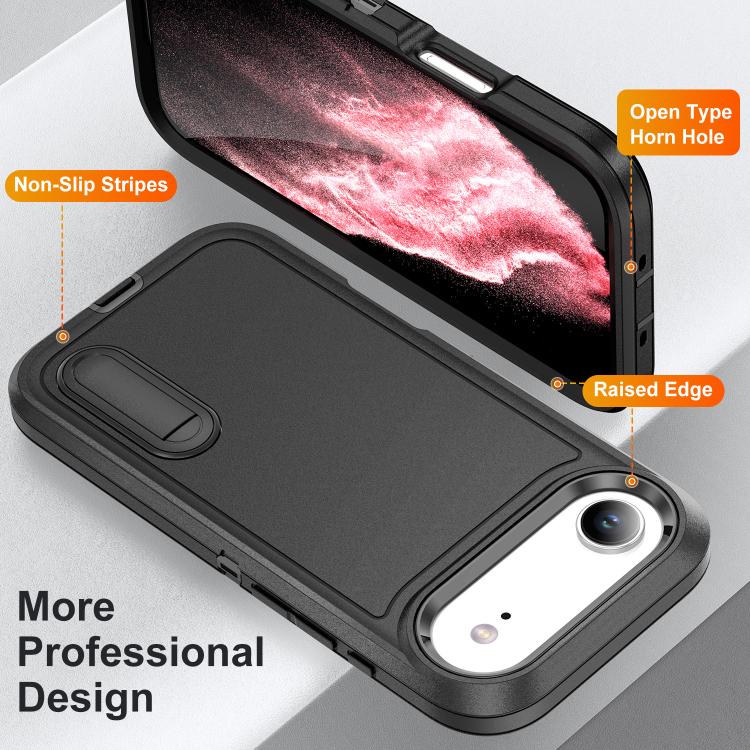 For iPhone Air Rugged PC + Silicone Phone Case with Holder