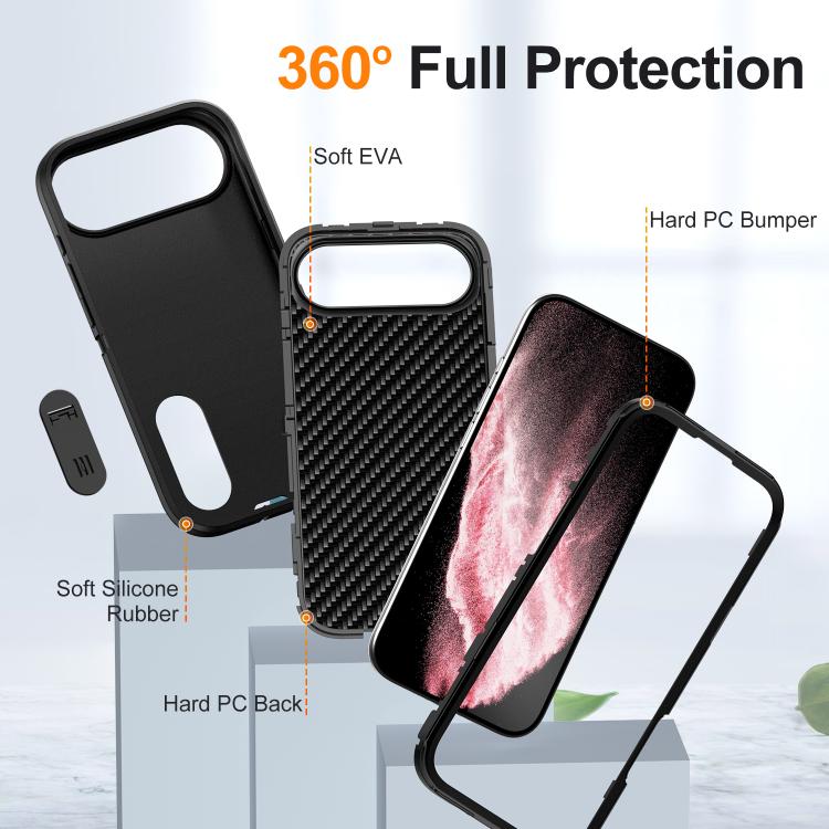 For iPhone Air Rugged PC + Silicone Phone Case with Holder