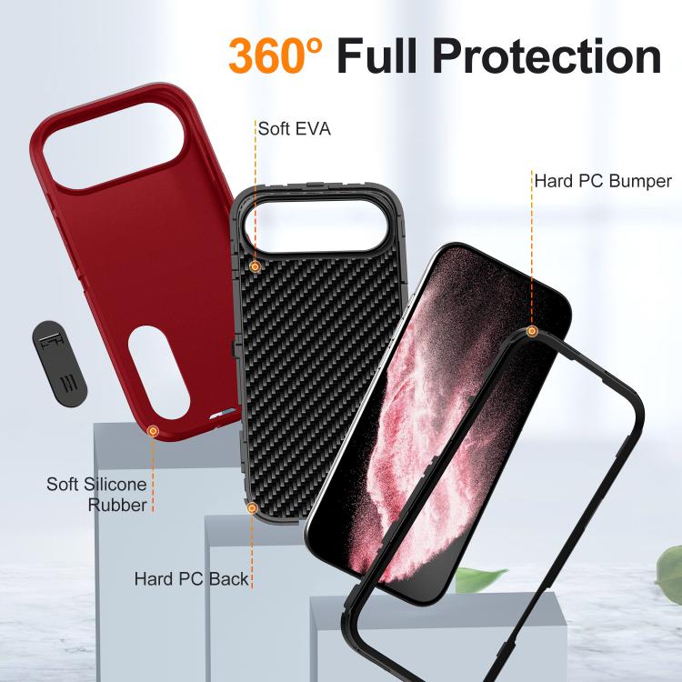 For iPhone Air Rugged PC + Silicone Phone Case with Holder