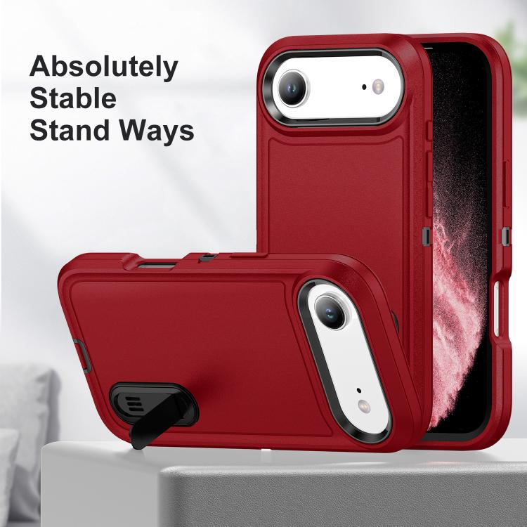 For iPhone Air Rugged PC + Silicone Phone Case with Holder