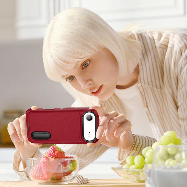 For iPhone Air Rugged PC + Silicone Phone Case with Holder