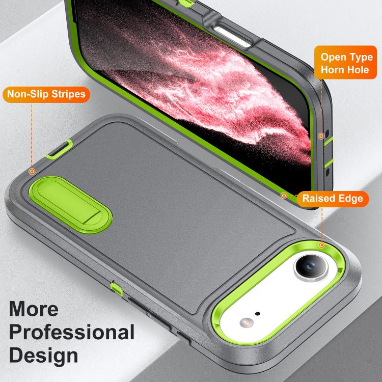 For iPhone Air Rugged PC + Silicone Phone Case with Holder