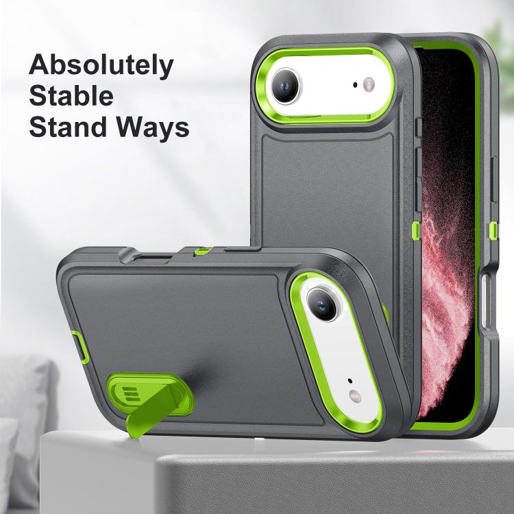 For iPhone Air Rugged PC + Silicone Phone Case with Holder