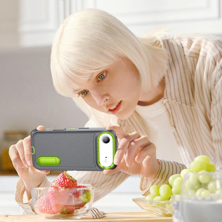 For iPhone Air Rugged PC + Silicone Phone Case with Holder
