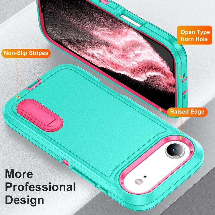 For iPhone Air Rugged PC + Silicone Phone Case with Holder