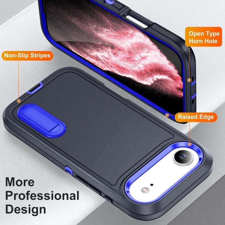 For iPhone Air Rugged PC + Silicone Phone Case with Holder