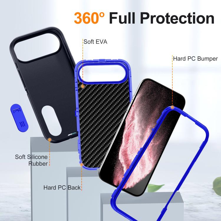 For iPhone Air Rugged PC + Silicone Phone Case with Holder