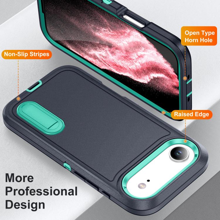 For iPhone Air Rugged PC + Silicone Phone Case with Holder