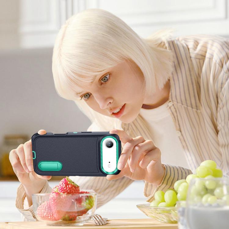 For iPhone Air Rugged PC + Silicone Phone Case with Holder
