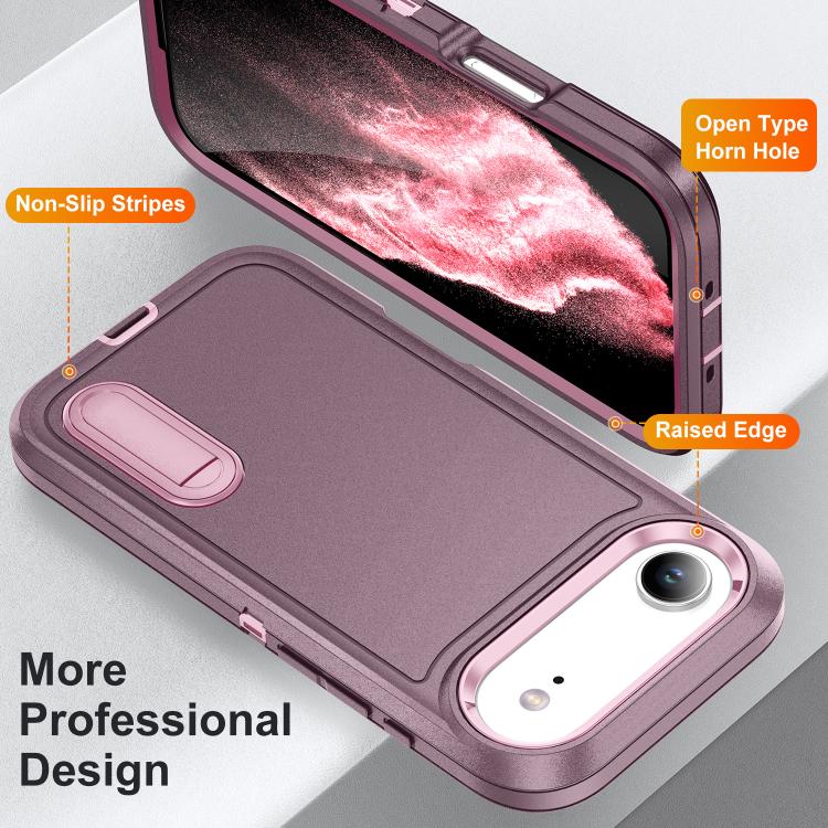 For iPhone Air Rugged PC + Silicone Phone Case with Holder