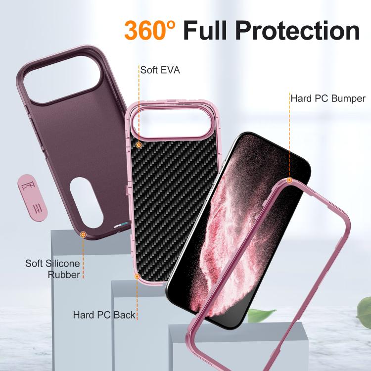 For iPhone Air Rugged PC + Silicone Phone Case with Holder
