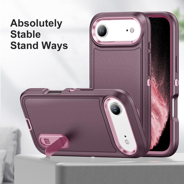 For iPhone Air Rugged PC + Silicone Phone Case with Holder