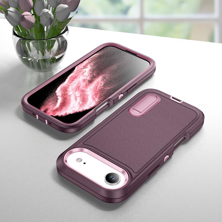 For iPhone Air Rugged PC + Silicone Phone Case with Holder