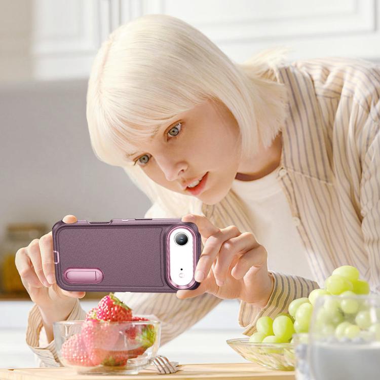 For iPhone Air Rugged PC + Silicone Phone Case with Holder