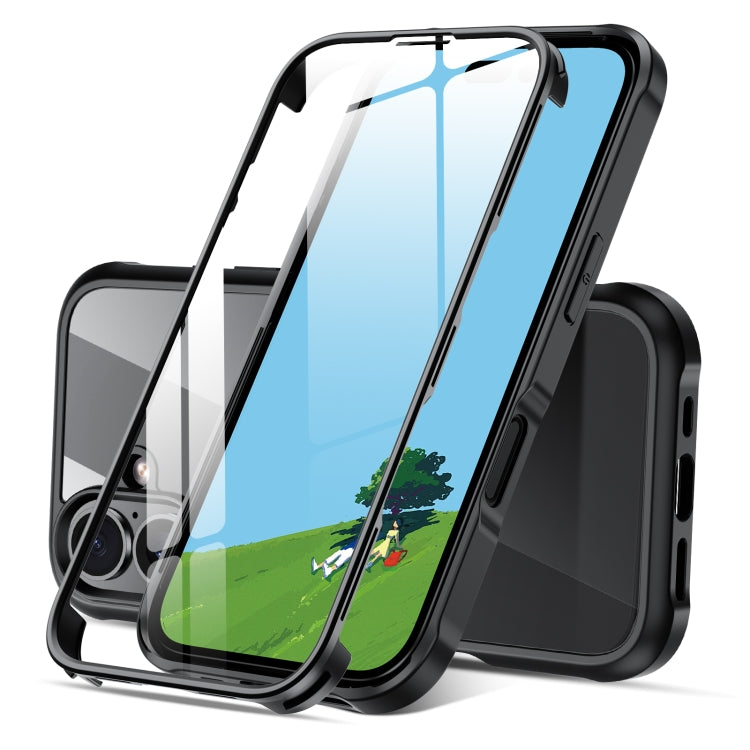 For iPhone 16 Plus Double-sided Plastic Glass Phone Protective Case