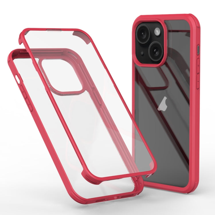 For iPhone 15 Plus Double-sided Plastic Glass Phone Protective Case