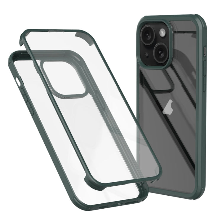 For iPhone 15 Double-sided Plastic Glass Phone Protective Case