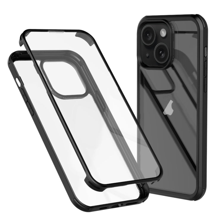 For iPhone 15 Double-sided Plastic Glass Phone Protective Case