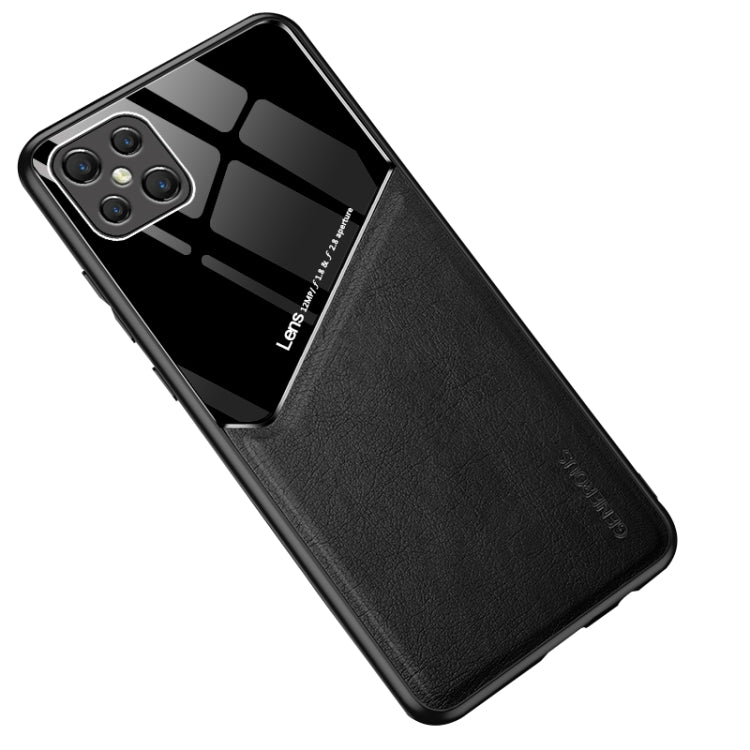 For OPPO A92s All-inclusive Leather + Organic Glass Protective Case with Metal Iron Sheet