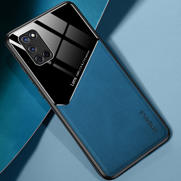 For OPPO A52 All-inclusive Leather + Organic Glass Protective Case with Metal Iron Sheet