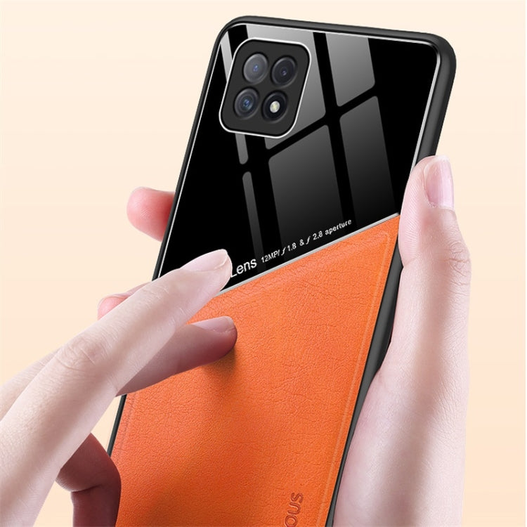 For OPPO A72 All-inclusive Leather + Organic Glass Protective Case with Metal Iron Sheet