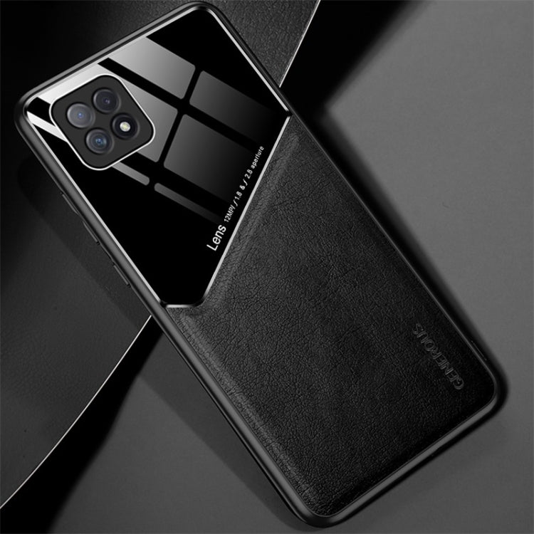 For OPPO A72 All-inclusive Leather + Organic Glass Protective Case with Metal Iron Sheet