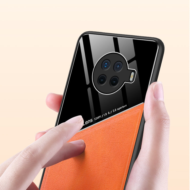 For OPPO Ace2 All-inclusive Leather + Organic Glass Protective Case with Metal Iron Sheet