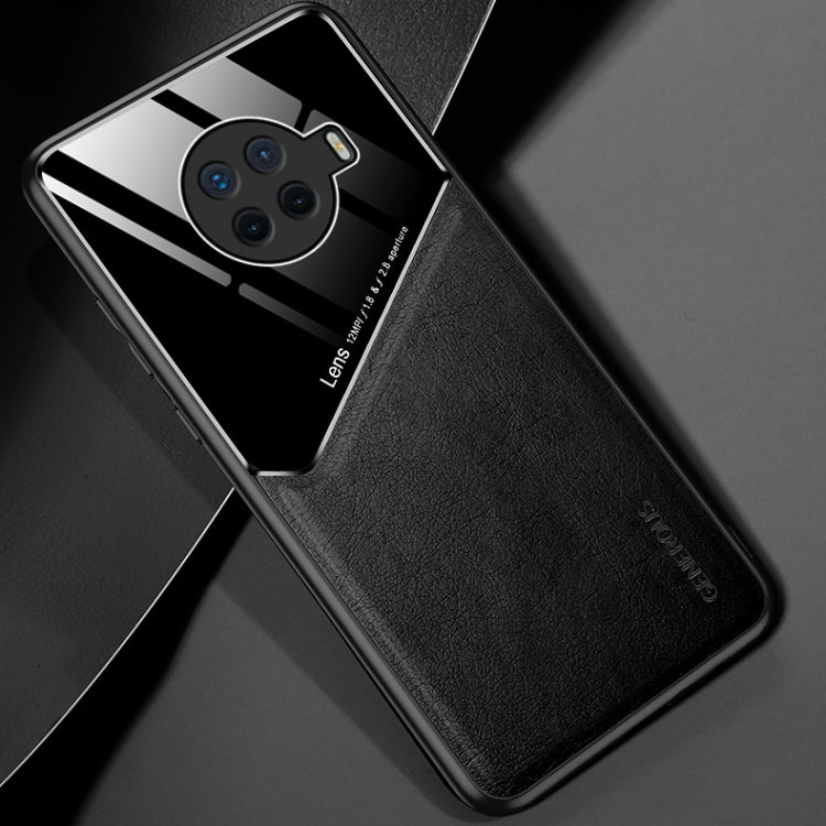 For OPPO Ace2 All-inclusive Leather + Organic Glass Protective Case with Metal Iron Sheet