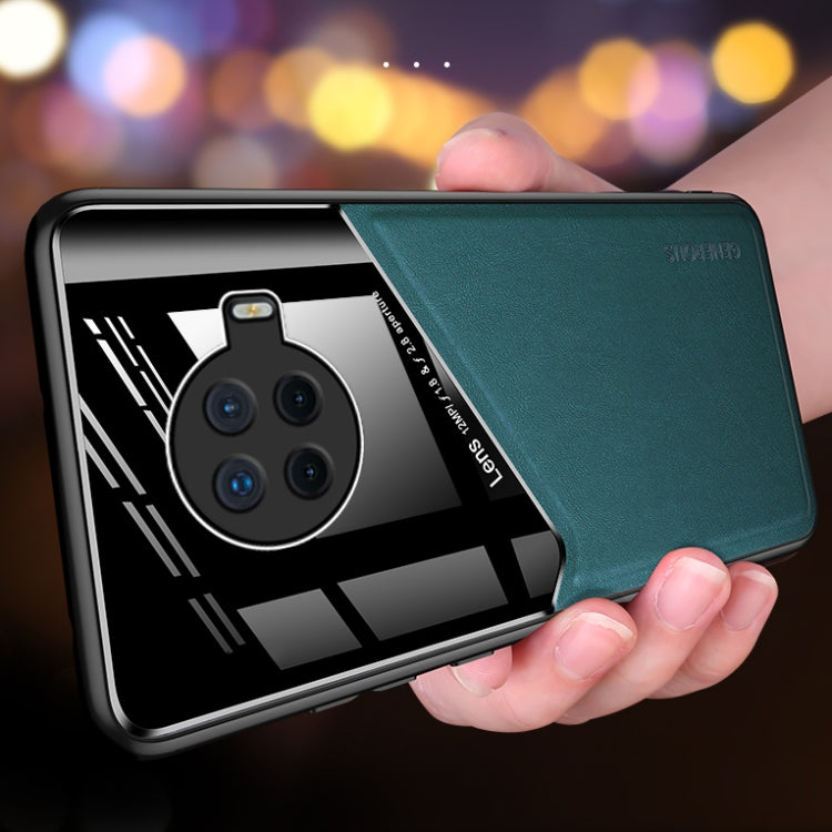 For OPPO Ace2 All-inclusive Leather + Organic Glass Protective Case with Metal Iron Sheet