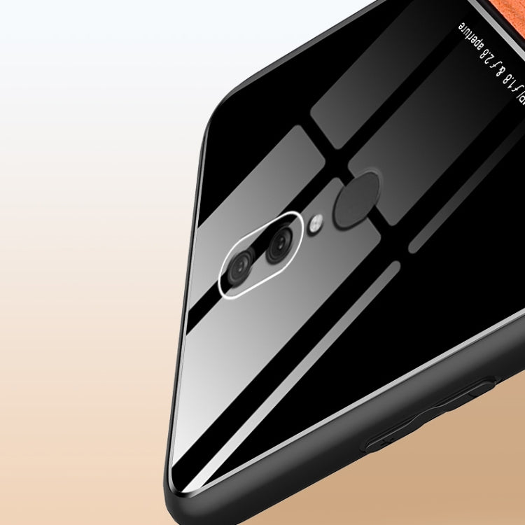 For OPPO F11 All-inclusive Leather + Organic Glass Protective Case with Metal Iron Sheet