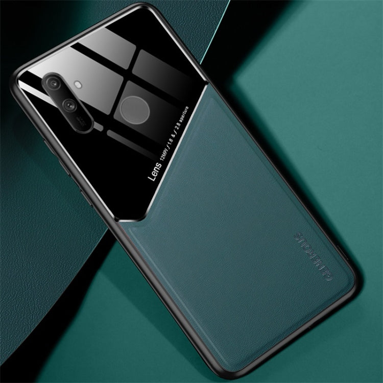 For OPPO Realme C3 All-inclusive Leather + Organic Glass Protective Case with Metal Iron Sheet