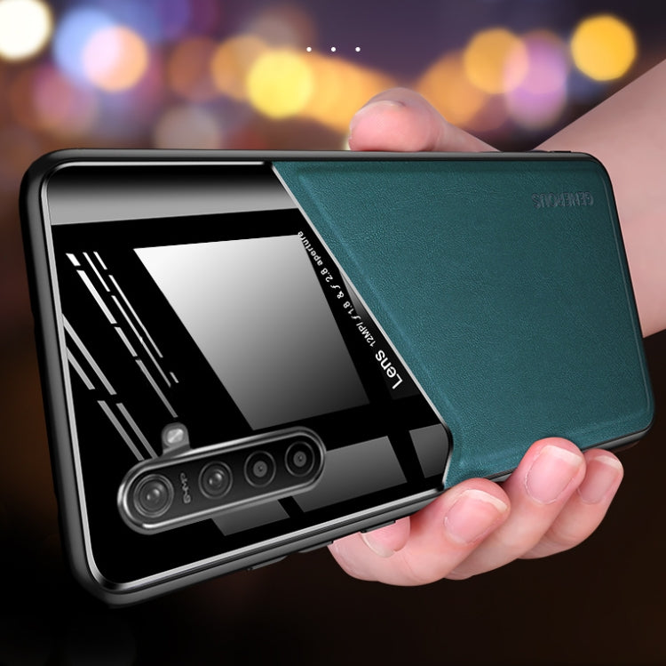 For OPPO Realme X2 All-inclusive Leather + Organic Glass Protective Case with Metal Iron Sheet