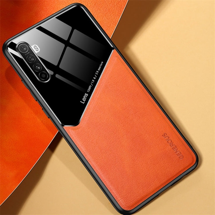 For OPPO Realme 6 All-inclusive Leather + Organic Glass Protective Case with Metal Iron Sheet