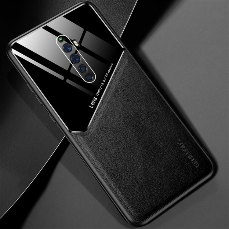 For OPPO Reno 2 Z All-inclusive Leather + Organic Glass Protective Case with Metal Iron Sheet
