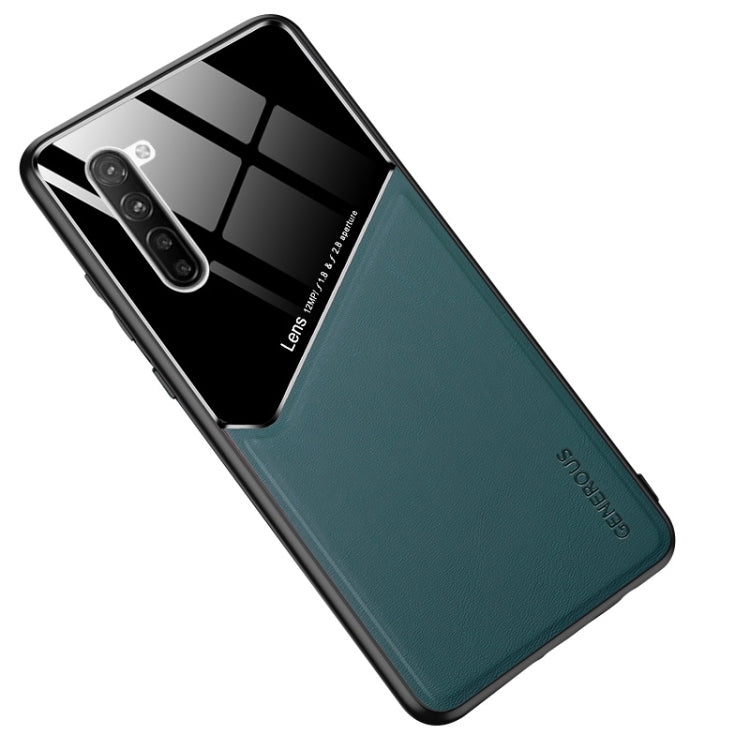 For OPPO Reno 3 All-inclusive Leather + Organic Glass Protective Case with Metal Iron Sheet