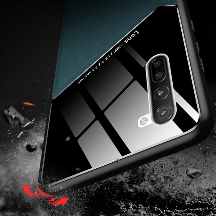 For OPPO Reno 3 All-inclusive Leather + Organic Glass Protective Case with Metal Iron Sheet