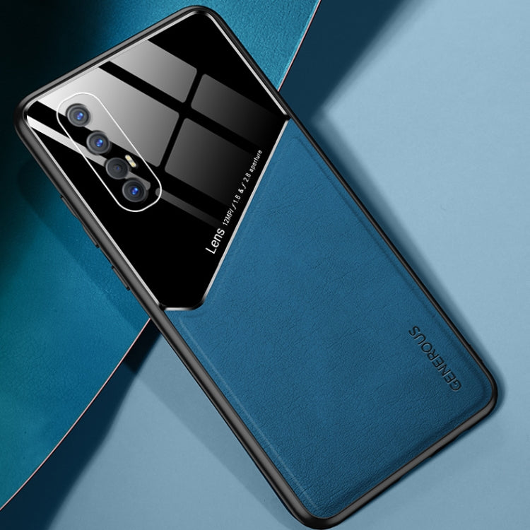 For OPPO Reno 3 Pro All-inclusive Leather + Organic Glass Protective Case with Metal Iron Sheet