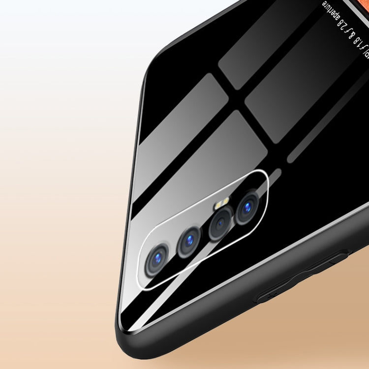 For OPPO Reno 3 Pro All-inclusive Leather + Organic Glass Protective Case with Metal Iron Sheet