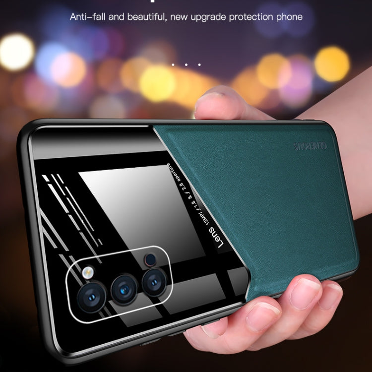 For OPPO Reno 4 Pro All-inclusive Leather + Organic Glass Protective Case with Metal Iron Sheet