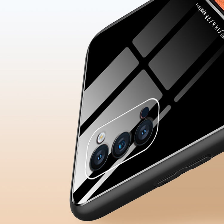 For OPPO Reno 4 Pro All-inclusive Leather + Organic Glass Protective Case with Metal Iron Sheet