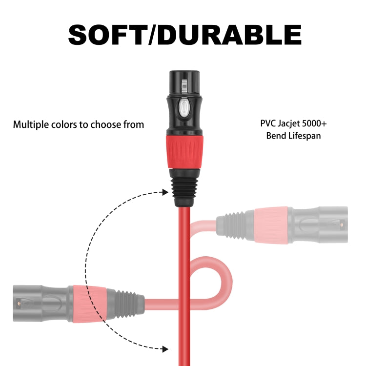 4 Color / Set JC1015 XLR 3pin Male to Female Audio Cable, Length:1.8m