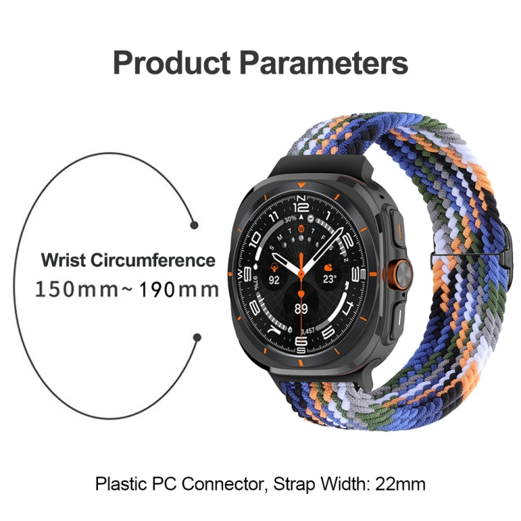 For Samsung Galaxy Watch Ultra 47mm / Ultra 2025 Slide Buckle Nylon Braided Watch Band