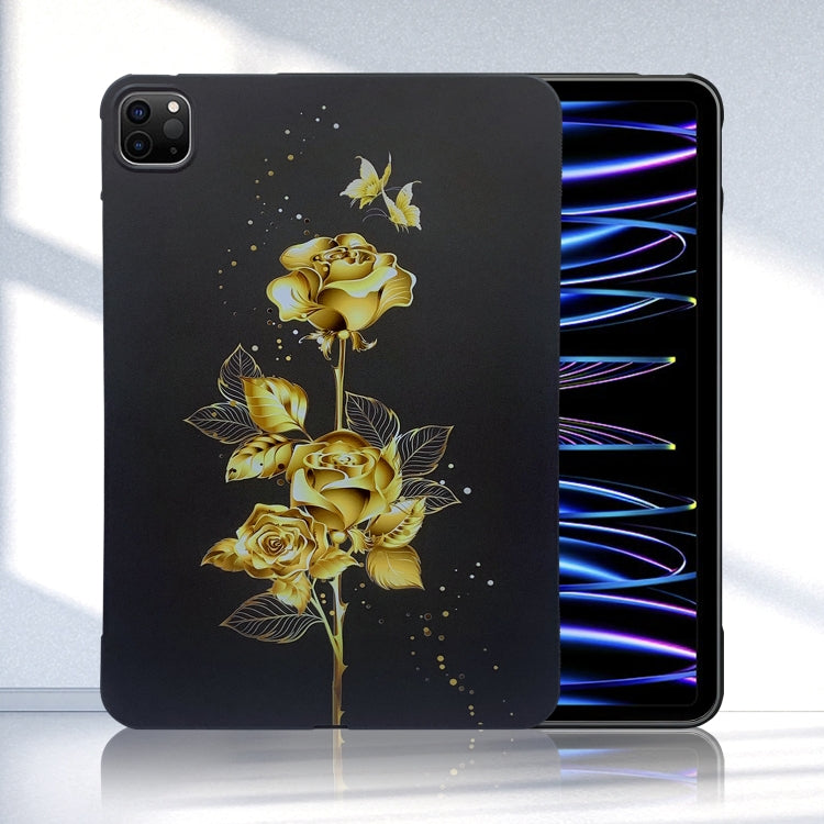 For iPad Pro 12.9 2022 / 2021 / 2020 Color Painting Pattern Smart Tablet TPU Case