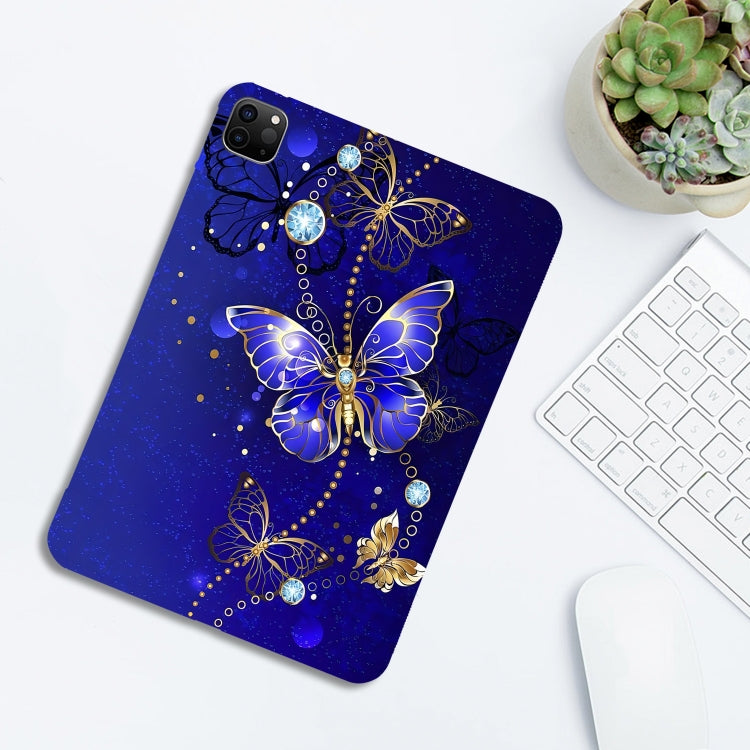 For iPad Pro 12.9 2022 / 2021 / 2020 Color Painting Pattern Smart Tablet TPU Case
