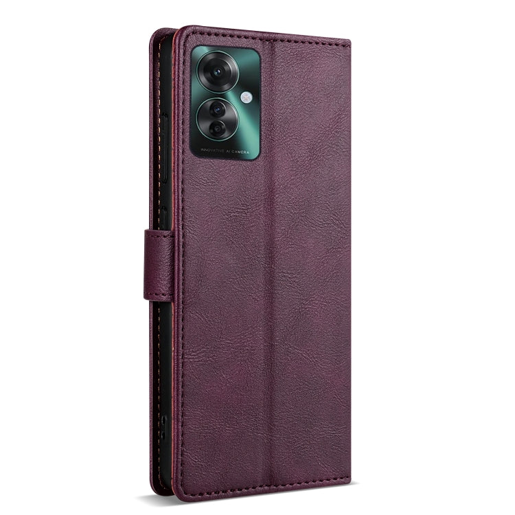 For OPPO Reno11 F 5G N.BEKUS CSJ-P1 Solid Color Leather Phone Case