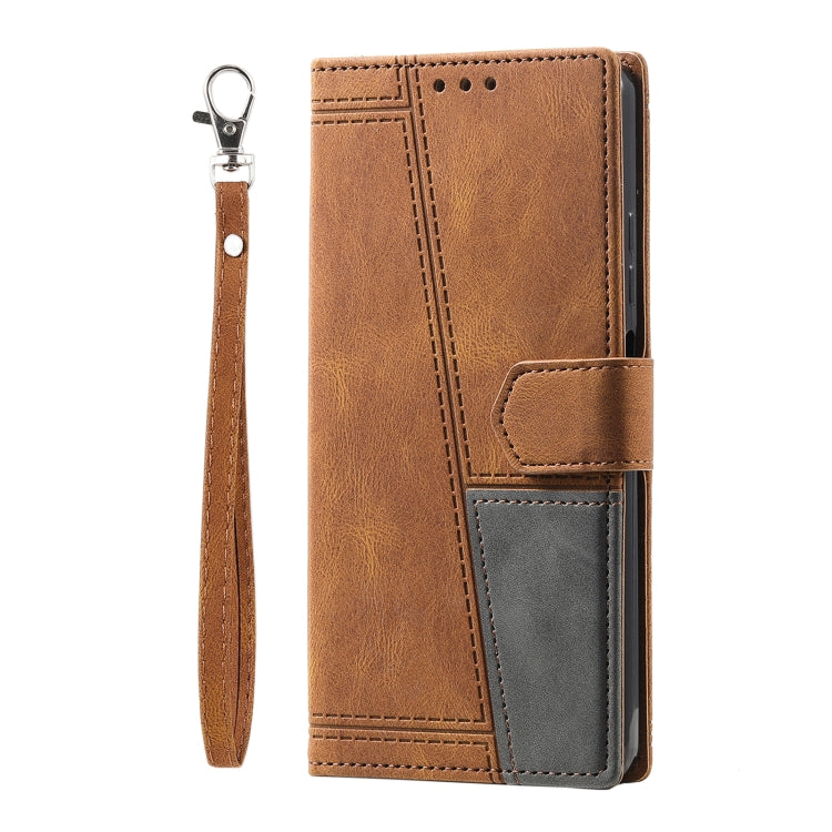 For Samsung Galaxy A16 5G TTUDRCH Embossed Line Splicing Leather Phone Case